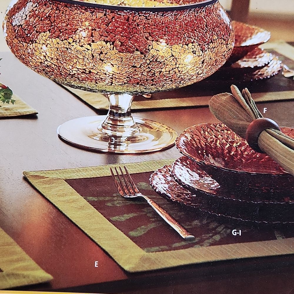💜NWOT Partylite Siena Lights Reversible Placemat Set of 4
